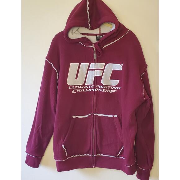 Vintage UFC Ultimate Fighting Championship Men's Red Zip-Up Hoodie Jacket M - Picture 1 of 10